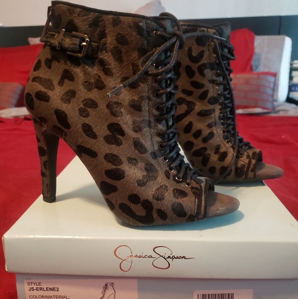 Jessica Simpson leopard print heels